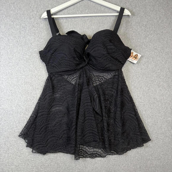 Other - Brand New Smart and Sexy Swim Black Tankini Top Swimwear Women's 38DDD